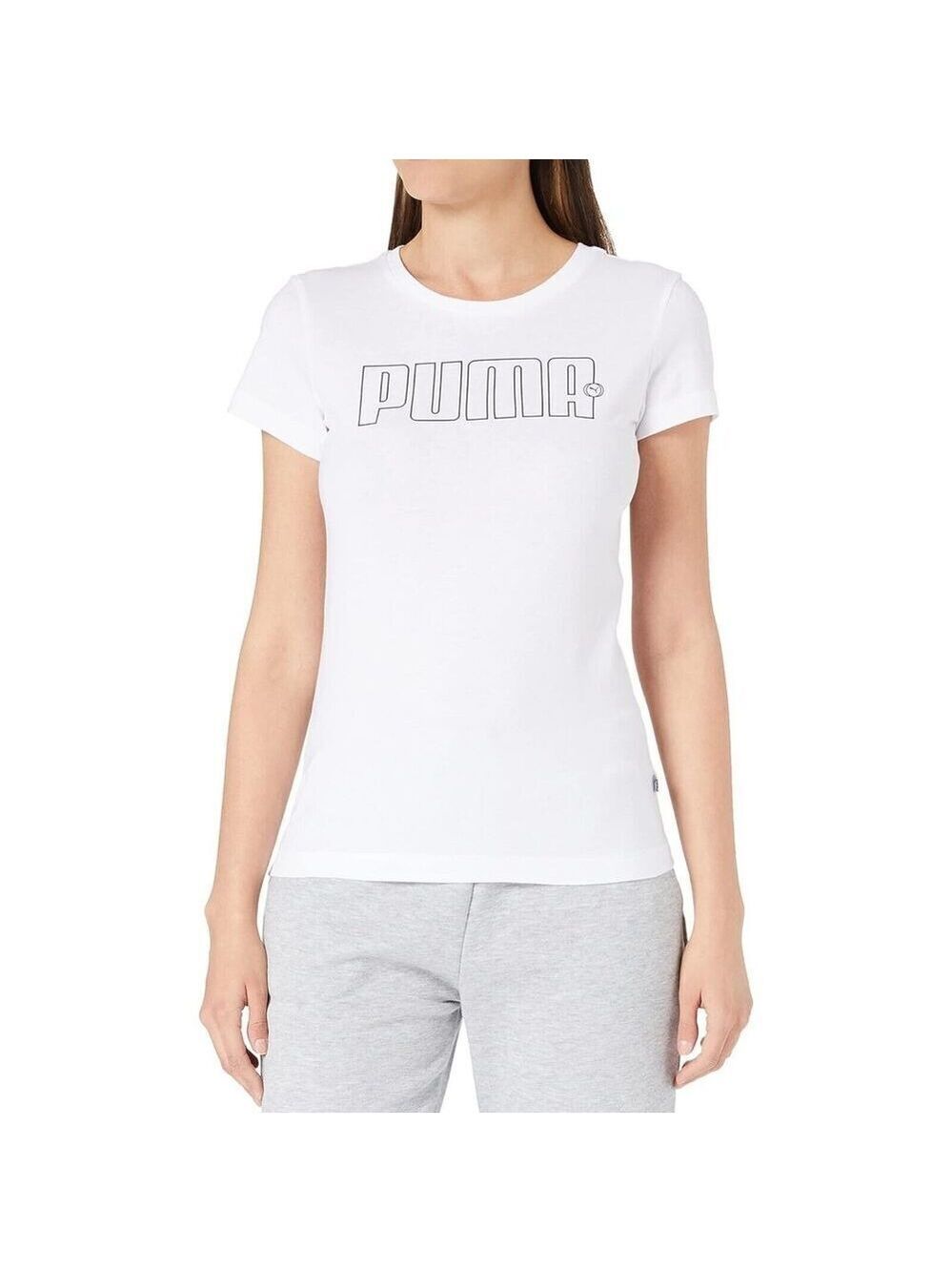 PUMA Women's Rebel Graphic White Tee T-Shirt Size Large